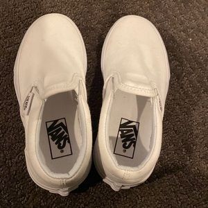 Children's White Vans slip ons kids sz11